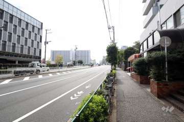 敷地東側の前面道路（北側から）