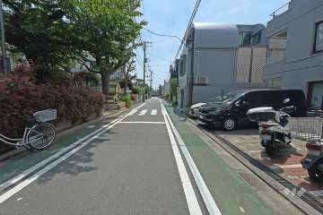 敷地北側の前面道路（西側から）