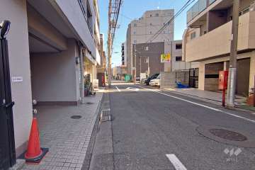 敷地南側の前面道路（西側から）
