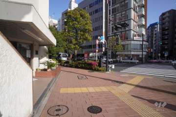 敷地南側の前面道路（北西側から）