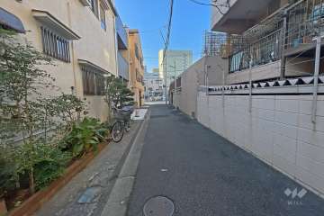 敷地の北側道路（西側から）