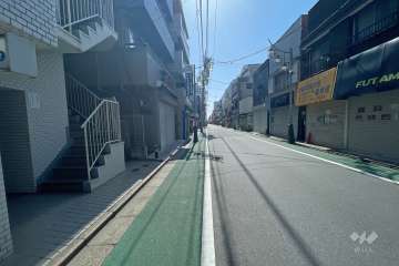 敷地南側の前面道路（西側から）