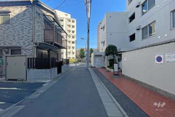 敷地北側の前面道路（西側から）