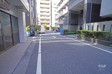 敷地東側の前面道路（南側から）
