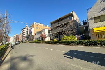 敷地西側の前面道路（南側から）