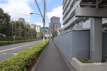 敷地西側の前面道路