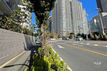 敷地東側の前面道路（南側から）