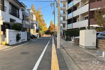 敷地北側の前面道路（西側から）