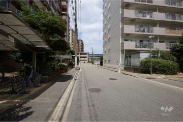 敷地西側の前面道路