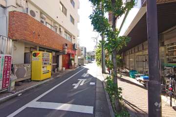 敷地南東側の前面道路（北東側から）