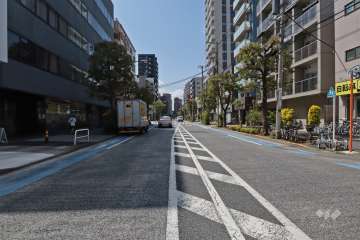 敷地南側の前面道路（東側から）