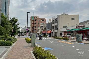 敷地西側の前面道路（北側から）