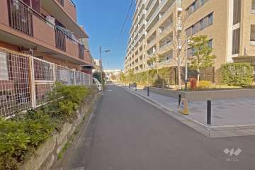 敷地西側の前面道路（南側から）