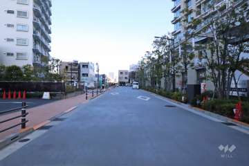敷地北西側の前面道路（南西側から）