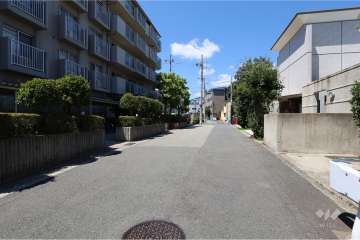 敷地東側の前面道路（南側から）