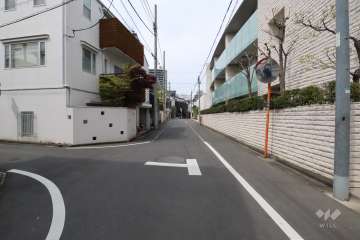 敷地西側の前面道路（南側から）