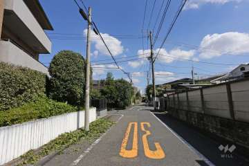 敷地南側の前面道路（西側から）