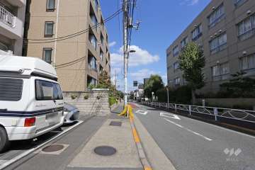 敷地南側の前面道路（西側から）