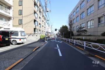 敷地南側の前面道路（西側から）