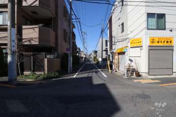 敷地東側の前面道路(北側から)