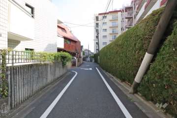 敷地東側の前面道路(北側から)
