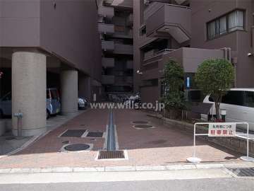 敷地入り口。すぐ北側（写真右手）には伊丹有岡スイミングプールがあります。