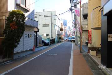 敷地南側の前面道路（西側から）