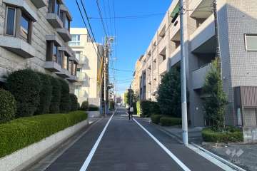 敷地西側の前面道路（南側から）