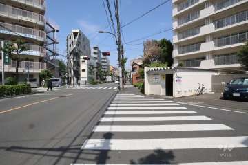 敷地南西側の前面道路　