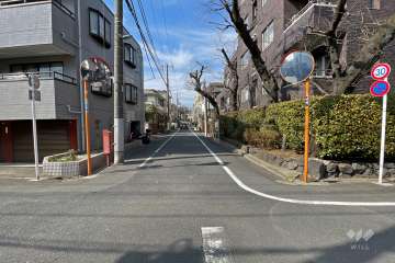 敷地西側の前面道路（南側から）