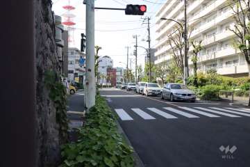 敷地南西側の前面道路