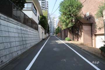 敷地東側の前面道路(北側から)