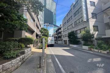 敷地東側の前面道路(南から)