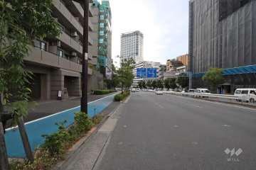 敷地西側の前面道路（北側から）