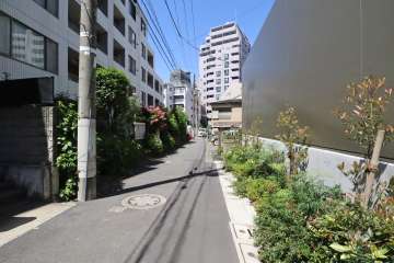 敷地南東側の前面道路(南西側から)