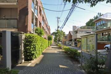 敷地西側の前面道路