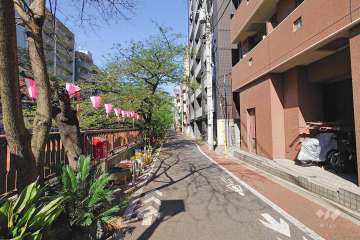 敷地南側の前面道路（東側から）