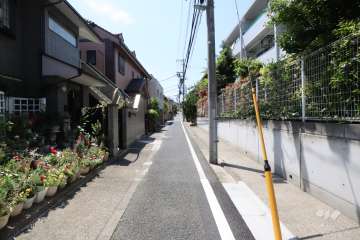 敷地の南側前面道路(東側から)