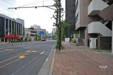 敷地北側の前面道路(西側から)