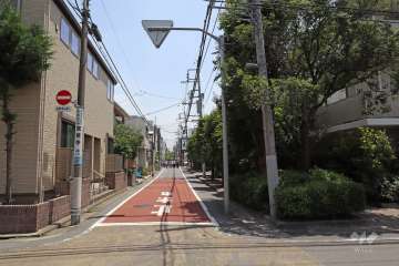敷地北側の前面道路（西側から）