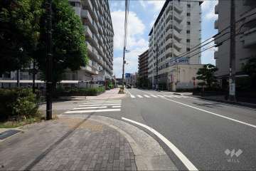 敷地東側の前面道路（南側から）