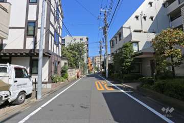 敷地北側の前面道路（西側から）