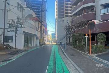 敷地南側の前面道路(東側から)