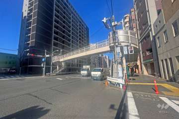 敷地西側の前面道路(南側から)
