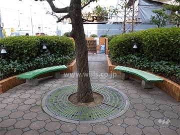 エントランス横の広場