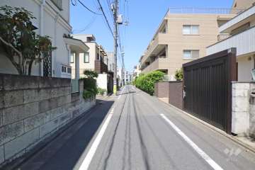 敷地南西側の前面道路（南東側から）