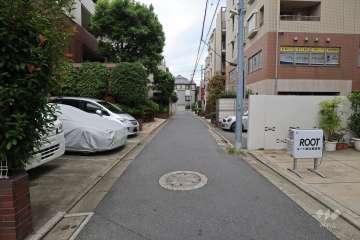 敷地南側の前面道路（西側から）