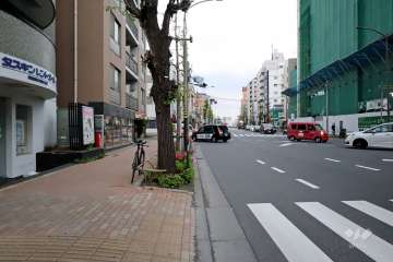 敷地南東側の前面道路