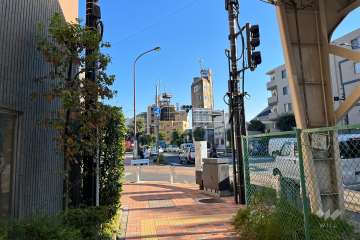 敷地西側の前面道路（北側から）