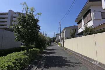 敷地の北側前面道路（東側から）